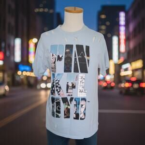 Pink Floyd Shirt Mens Small Blue Distressed Cut-Out The Wall Graphic T-Shirt